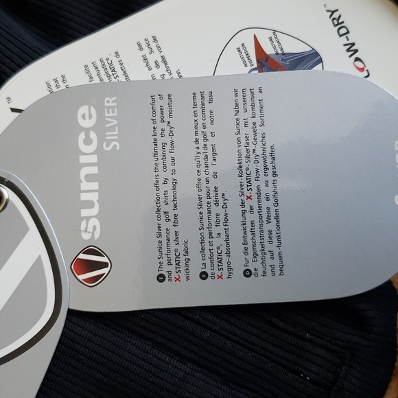 (L) NWT Sunice Silver X-Static Flow-Dry Moisture Wicking Performance Wear Golf - Picture 5 of 17